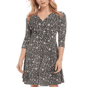 Karen Kane Women's Printed Faux Wrap Dress Gray Size Medium