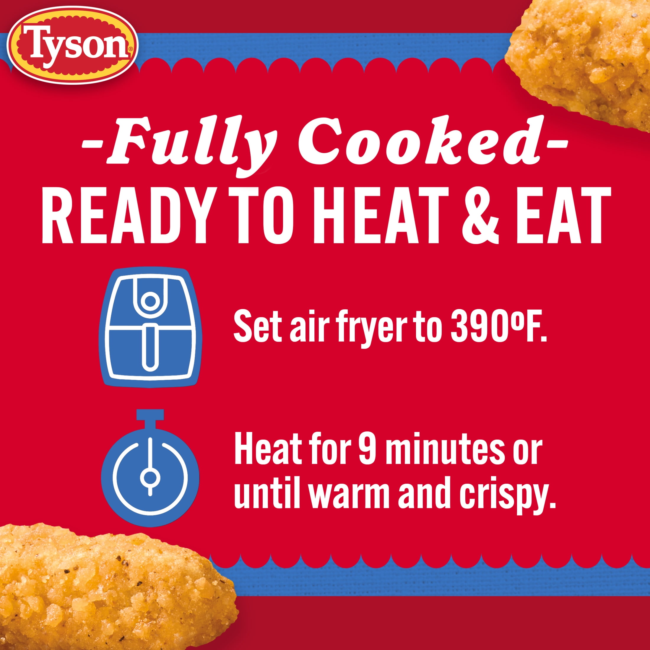 Tyson Any'tizers Frozen White Meat Crispy Chicken Fries, 26.5 oz, 11g Protein per Serving (Fully Cooked)