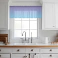thumbnail image 3 of Ombre Blue Purple Valance Curtains for Kitchen/Living Room/Bathroom/Bedroom Window, Rod Pocket Small Topper Half Short Window Curtains Voile Sheer Scarf, Colorful Painting 42"x12", 3 of 8