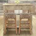 thumbnail image 5 of Maui 25.5" Rustic Bohemian Hyacinth/Wood Backless Counter Stool, Brown Wash Woven Seat with Natural Wood Frame, 5 of 7