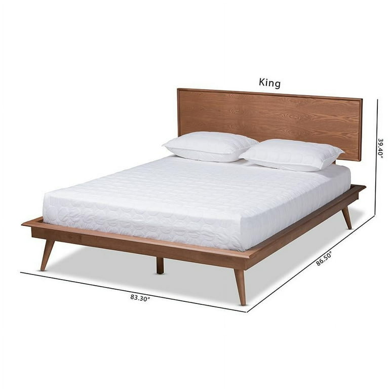 Baxton Studio Karine Mid-Century Modern Walnut Brown Finished Wood Queen Size Platform Bed Baxton Studio Karine Mid-Century Modern Walnut Brown Finished Wood Queen Size Platform Bed