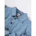 thumbnail image 5 of NZRVAWS Infant Baby Girl Dress 18 Months Girls Button down Short Sleeve Denim Dress 24 Months Baby Girl Summer Clothes, 5 of 7