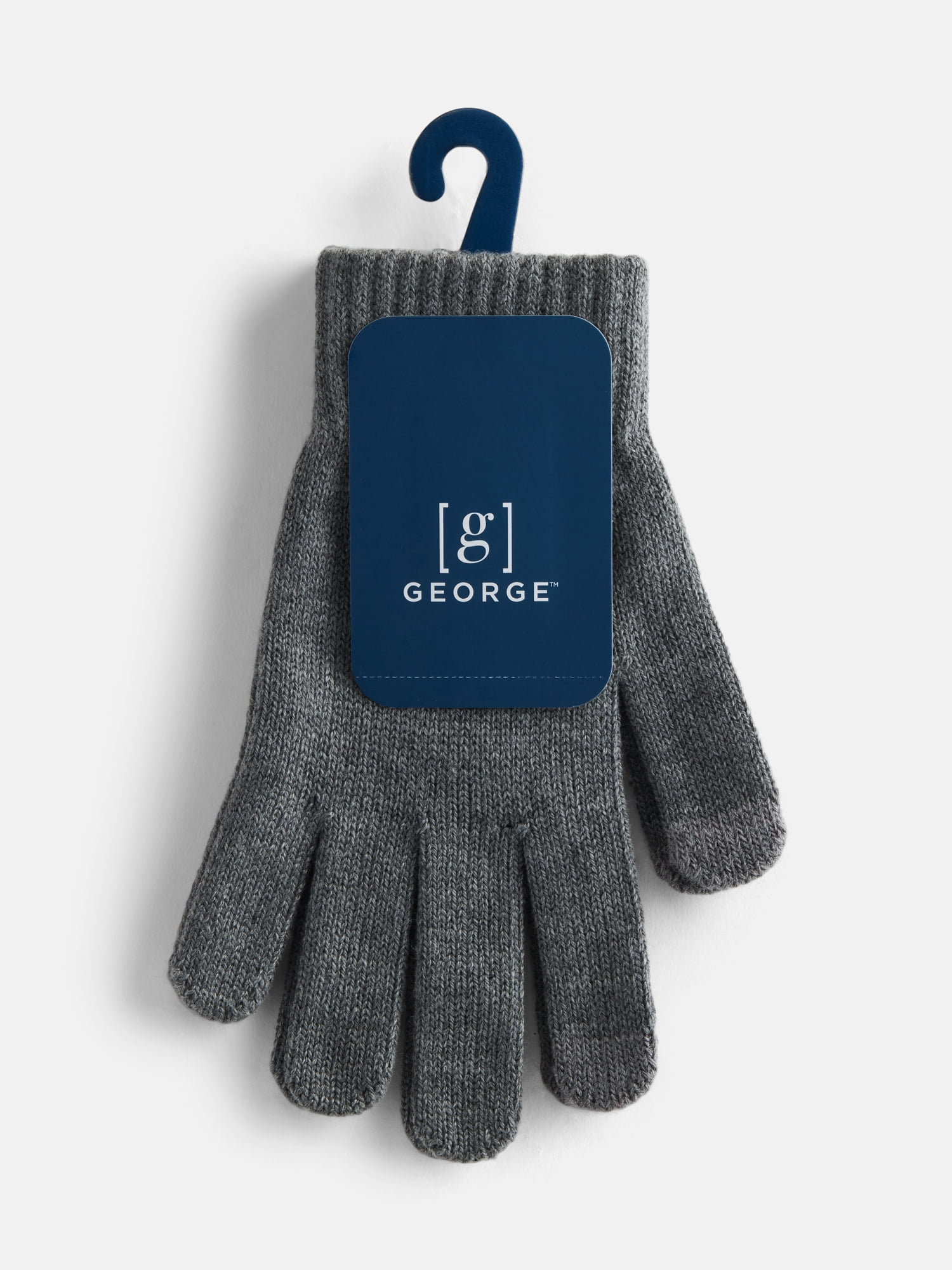 George Men's Stretch Knit Touch Tech Gloves, Grey