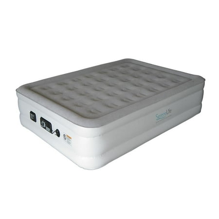 SereneLife 18 Elevated Mattress W/ Built-in Pump-Durable Electric Inflation Blow Up Air Bed Grey