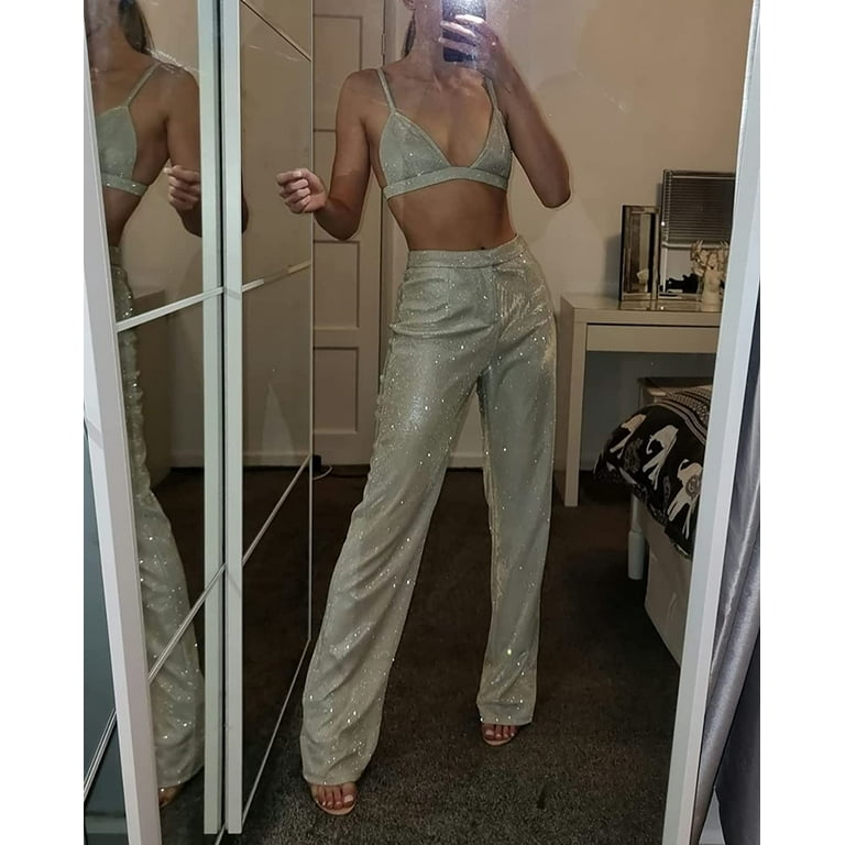 Women Shiny Blazer Silver Bling Oversized Suit Set Lapel Women Shiny Blazer Silver Bling Oversized Suit Set Lapel