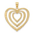 thumbnail image 4 of 14k w/ Rhodium Diamond-cut Polished 3-Hearts Charm K9449, 4 of 4