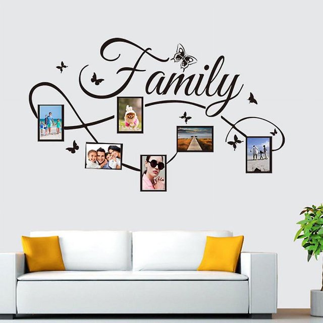 Adhesivos de pared con fotos familiares y marcos de fotos para decoración de dormitorio, hogar y sala de estar (familia)