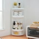 thumbnail image 5 of Estante organizador de baño giratorio multifunción, estante de almacenamiento de encimera, estante de almacenamiento de cosméticos, carrito de ducha d , 3 niveles blanco BLESIY Estante Triángulo Giratorio, 5 of 8