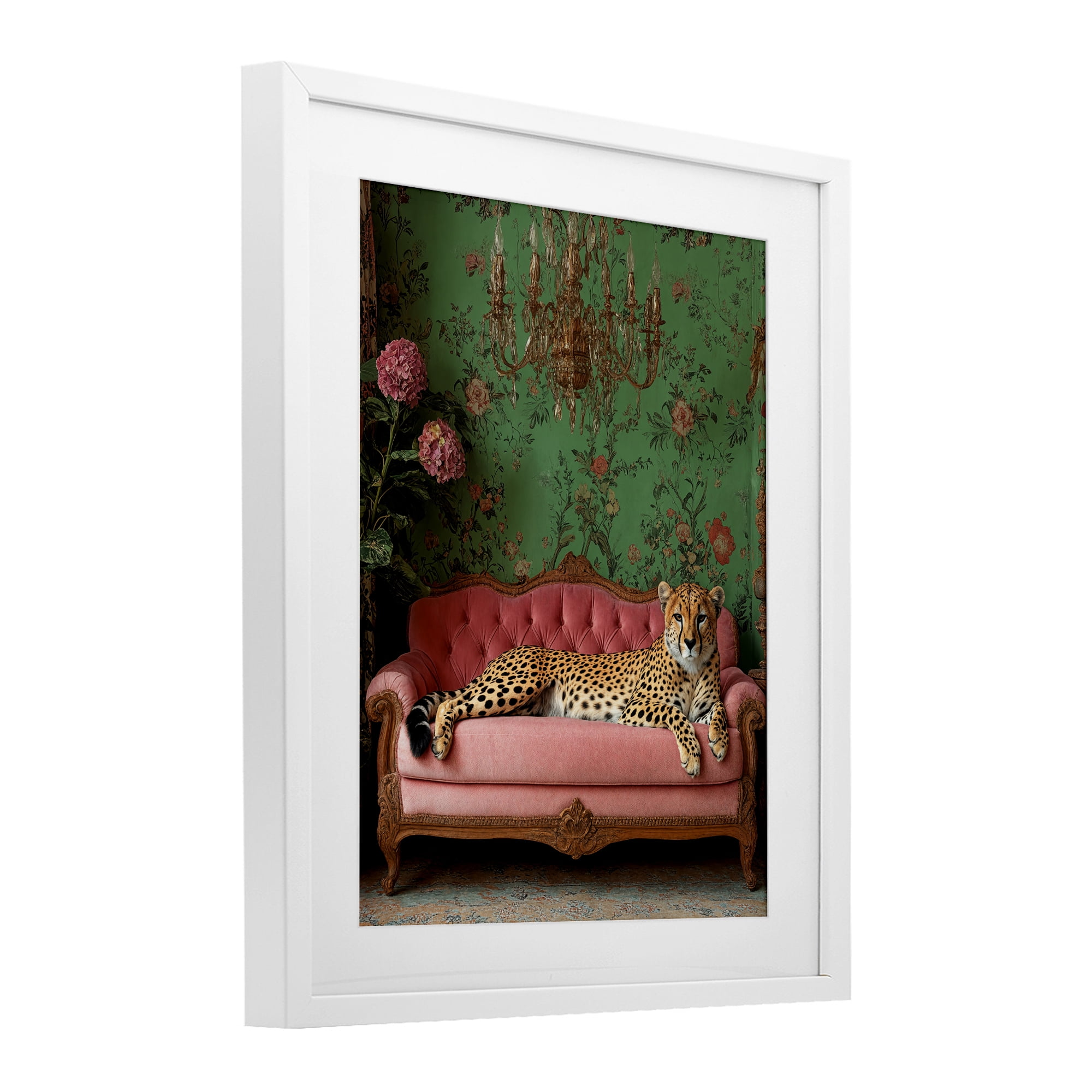 Stupell Industries Ornate Sophisticated Leopard Lounging White Framed Print Under Glass, design by Scott Stulberg