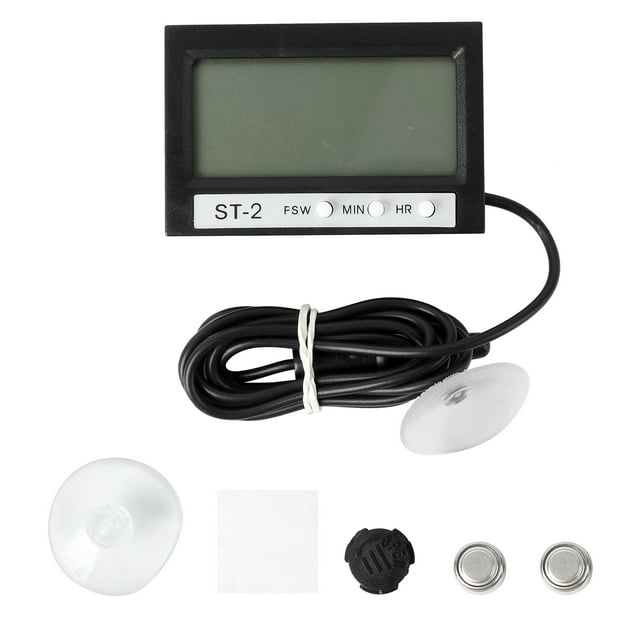 WRITWAA Temperature Measurement Thermometer for Aquariums Plastic Black Vehicle Use 1Set