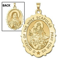 Picturesongold.Com Scapular Religious Necklace Pendants Adult Scallopped Oval 14kYellow Gold-2/3x3/4