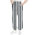 thumbnail image 3 of THDHVS Girls Pants,Pants for Boys,Kids Striped Print Elastic Waist Lounge Pants Comfortable Home Pants Black 5-6 Years, 3 of 7
