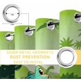 thumbnail image 6 of Funny Dinosaur Blackout Curtains for Bedroom/Living Room, Thermal Insulated Kitchen Curtains, Playing Guitar Palm Tropical Green Silhouette Grommet Darkening Window Treatment Drapes 52"x72"x2, 6 of 8