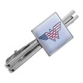 thumbnail image 1 of Wonder Woman USA American Flag Logo Square Tie Bar Clip Clasp Tack- Silver or Gold, 1 of 6