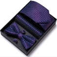 thumbnail image 1 of Conjunto De Corbata Para Hombre Con Pajarita, Pañuelo, Gemelos, Elegante Y A La Moda, Regalo De Festival, Novio, Marido, Padre, 1 of 8