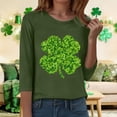 thumbnail image 5 of felwors Womens 3/4 Sleeve St. Patrick's Day T-Shirts Crew Neck Spring Graphic Tee Tops (Green, XXL), 5 of 7
