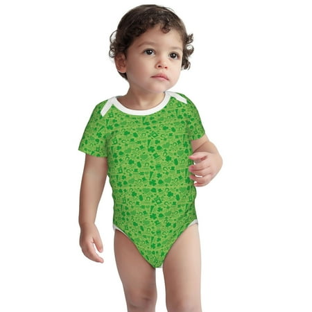 

Fotbe St Patrick s Day Pattern Unisex-baby Short-sleeve Bodysuit Short Sleeve Bodysuits One-piece 100% Organic Cotton for Infant Baby Boys Unisex-18 Months