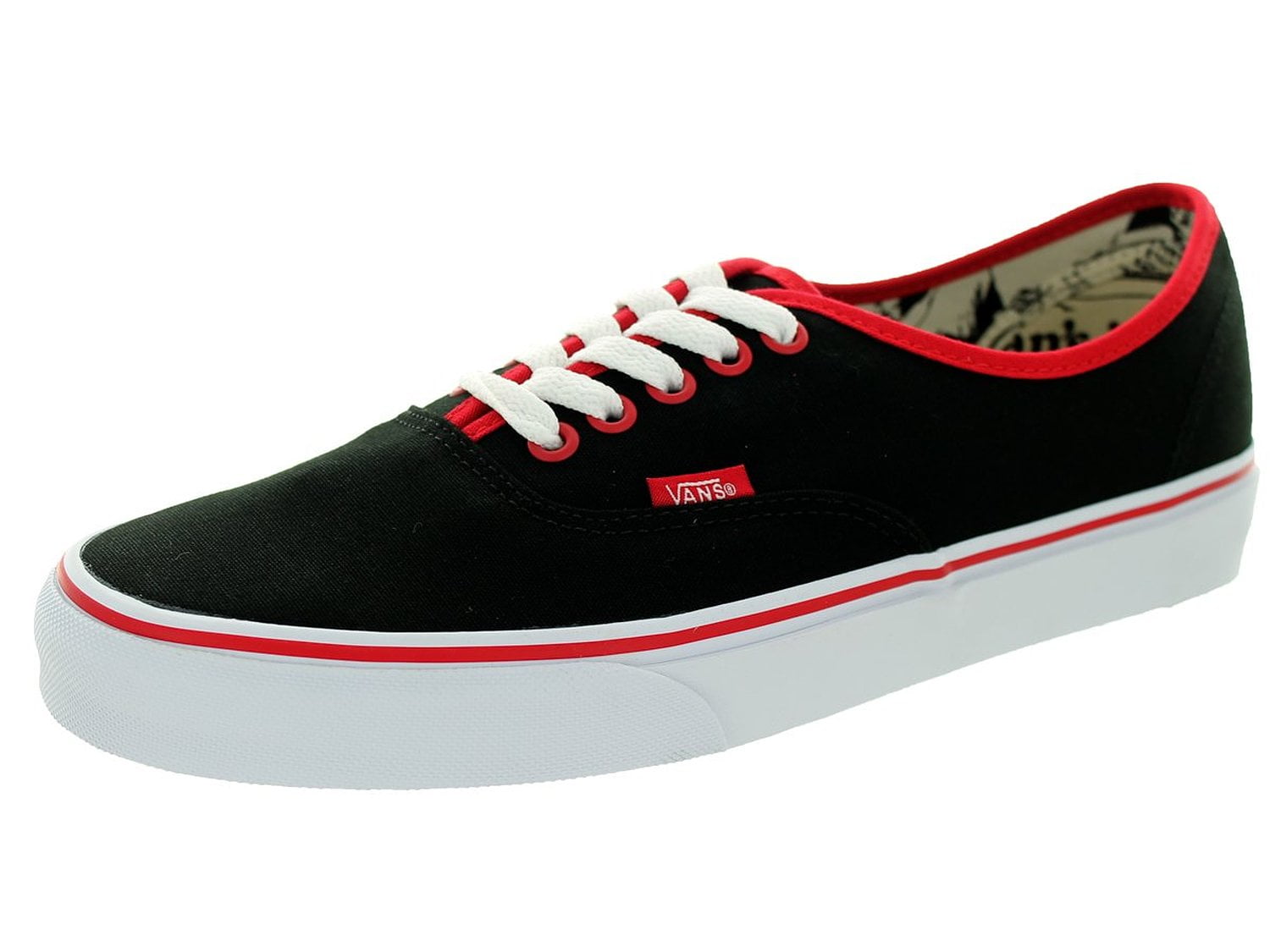vans authentic red and black