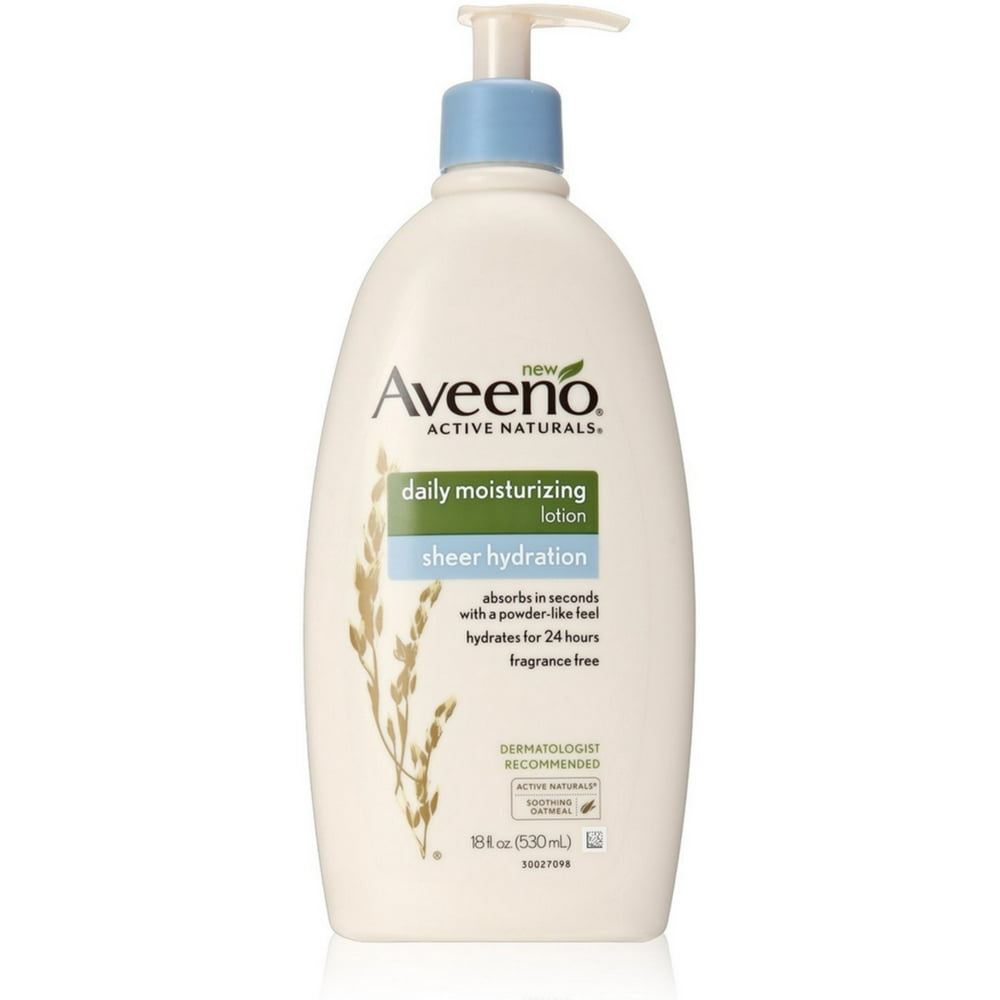 Aveeno Active Naturals Daily Moisturizing Lotion, Sheer Hydration 18 oz (Pack of 2) Walmart
