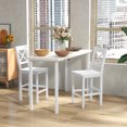 thumbnail image 2 of HOMCOM Counter Height Bar Stools Set of 2 with Back and Footrest White, 2 of 10
