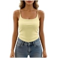 thumbnail image 3 of XFeng Women Adjustable Spaghetti Strap Ribbed Tank Top, Scoop Neck Slim Camisole, 3 of 7