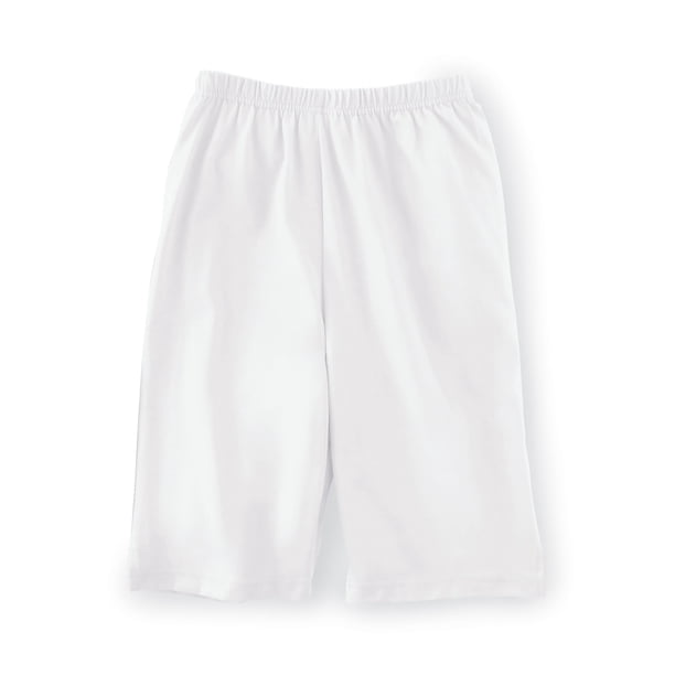 Shorts Bermudas de cintura elástica para mujer, color blanco, talla pequeña, de Collections Etc.