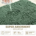 thumbnail image 4 of GTNSHUAI Extra Thick Luxury Chenille Bathroom Rug, Non-Slip Absorbent Bath Mat, 16" x 24", Dark Green, 4 of 6