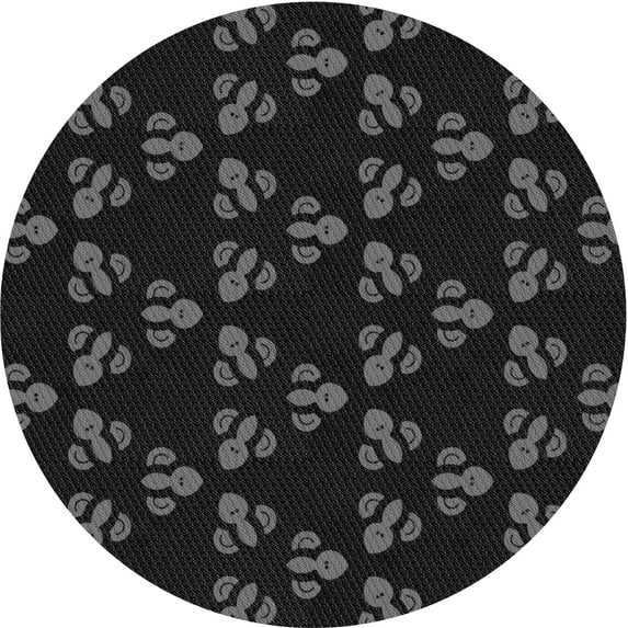 Ahgly Company Machine Washable Indoor Round Transitional Night Black Area Rugs, 6' Round