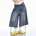 thumbnail image 5 of Wangmeiwg Women's Casual Cropped Wide Leg Pants Comfortable Loose Fit Denim Capri Trousers For Everyday Wear Spring Summer Fall Pant for Women Casual, 5 of 7