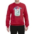 thumbnail image 2 of Wild Bobby, Y'all Is Not Word It's A Word Southern Artsy Jar with Flowers Pop Culture Unisex Crewneck Graphic Sweatshirt, Red, 4XL, 2 of 3