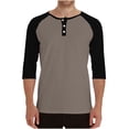 thumbnail image 2 of LODIENY Henley Shirts for Men Regular Fit Raglan 3/4 Sleeve Jersey Baseball T-Shirts Casual Cotton Sport Athletic Crewneck Basic Tee Tops Bronze XXXL, 2 of 8