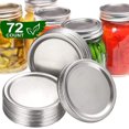 thumbnail image 1 of 72 Pcs Couvercles de Mise en Conserve à Ouverture Régulière en Forme de Boule, Couvercles de Mise en Conserve pour Pots Mason Réutilisables de Type Séparé, Étanches, Rangement (70 mm, Argent, Couvercles), 1 of 6