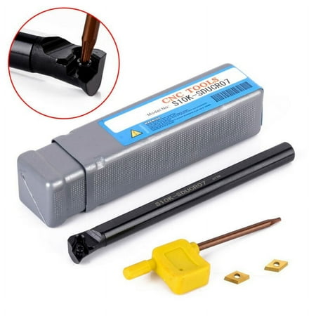 

S10K-Sducr07 Lathe Turning Tool Holder Boring Bar + 2Pcs Dcmt0702 Inserts