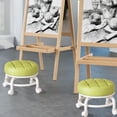 thumbnail image 5 of Padded Rolling Stool with 360° Swivel Wheels , Low Profile Round Soft Cushion Seat , Heavy Duty Sturdy Metal Frame , Mobile Utility Stool for Home office Kitchen Salon Makeup Cleaning Craft Work, 5 of 8