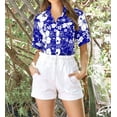 thumbnail image 5 of HAPPY BAY Women's Floral Beach Hawaiian Blouse Shirt Cute Blouses Short Sleeve Button Down Dress Tops Tee Shirts Tank Top Women XXL All Hibiscus, Blue, 5 of 6