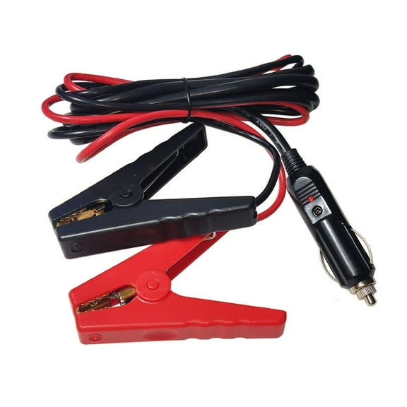 WE-POLUJ 12V/24V 1.8M Car Cigarette Lighter Male Plug To Battery Clips Extension Cable
