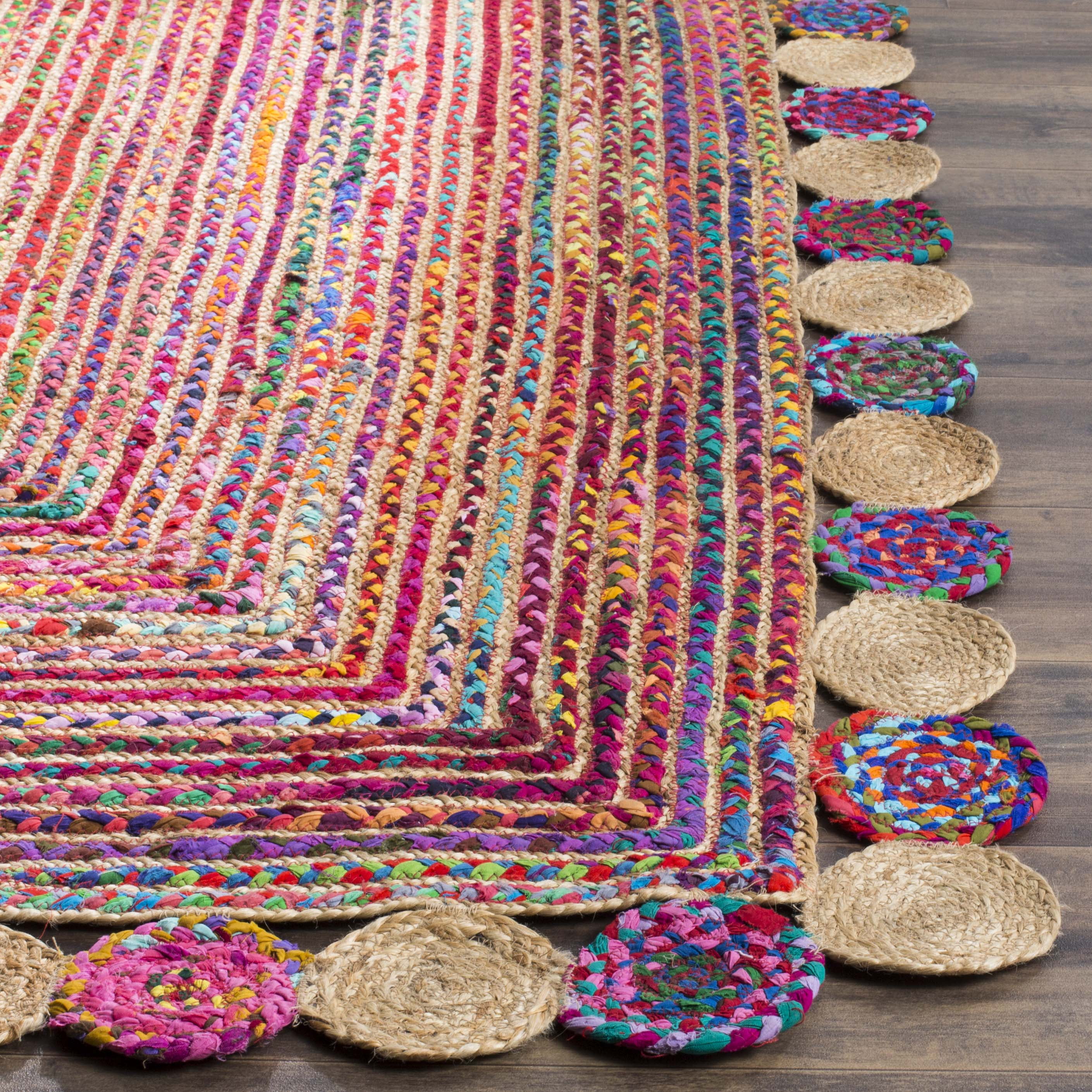 SAFAVIEH Cape Cod Kyle Geometric Area Rug, Red/Multi, 6' x 9'
