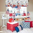 thumbnail image 6 of American Flag Valance for Windows Kitchen Living Room Valances Rod Pocket Bathroom Small Window Treatment USA Fourth of July Independence Day Poppy Flower 1 Panel, 54 x 18 Inch, 6 of 6