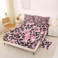 thumbnail image 2 of spefrowx Watercolor Bow King Sheets for Women, Pink Brown Fashion Leopard Print Bedding, 4 Pieces, 1 Flat Sheet, 1 Fitted Sheet and 2 Pillowcases, 2 of 6