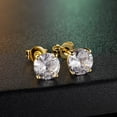 thumbnail image 4 of 18K White Gold / Yellow Gold Plated 3/4/5/6/7mm Round Cut Cubic Zirconia Stud Earrings Pack of 6 Pairs, 4 of 5