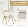 thumbnail image 2 of Spaco Set of 2 Wooden Folding Dining Chair with Linen Fabric Padded Seat and Backrest-Natural, Lounge Chair, Dining Room Chair for Kitchen, Dining, Bedroom, Living, 2 of 6