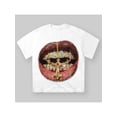 thumbnail image 1 of [100 % algodón] Camiseta Y2K de alta calidad con estampado de cruz dorada y rombos, unisex, de algodón, cuello redondo, manga corta, estilo informal, con estampado urbano., 1 of 7
