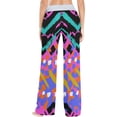 thumbnail image 4 of Women's Bright Ethnic Pattern Printed Pajama Pants, Casual Pajama Bottoms Lounge Pants Wide Leg, 4 of 7