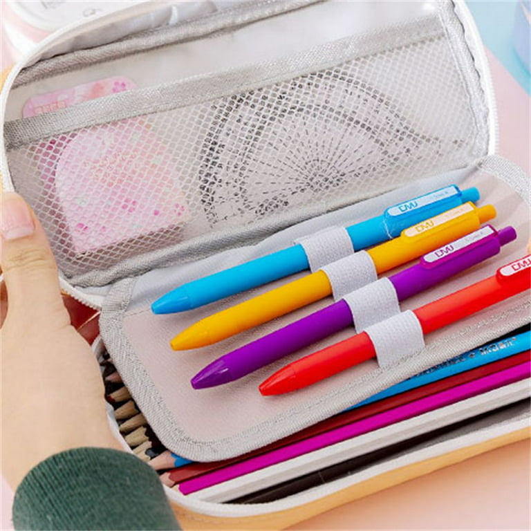 Angoo Pencil Case Dual Side Canvas Pouch Stationery Travel Bag 