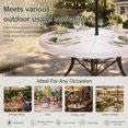 thumbnail image 6 of Round Outdoor Tablecloth with Umbrella Hole and Zipper, Pink Ombre Tablecloth with Elastic Waterproof, Aesthetics Modern Abstract Art Gradient Patio Table Covers for 36" - 44" Picnic Pool Tables, 6 of 9