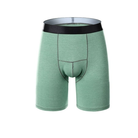 

iOPQO mens underwear Fashion Men s Sports Long Gentleman Running Underwear Wear Leg Boxer Briefs Men s underwear Green XL