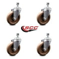 thumbnail image 2 of 5 Inch High Temp Glass Filled Nylon Wheel Swivel 10mm Threaded Stem Caster Set, 2 of 2