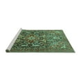 thumbnail image 2 of Ahgly Company Machine Washable Indoor Round Persian Turquoise Blue Traditional Area Rugs, 5' Round, 2 of 4