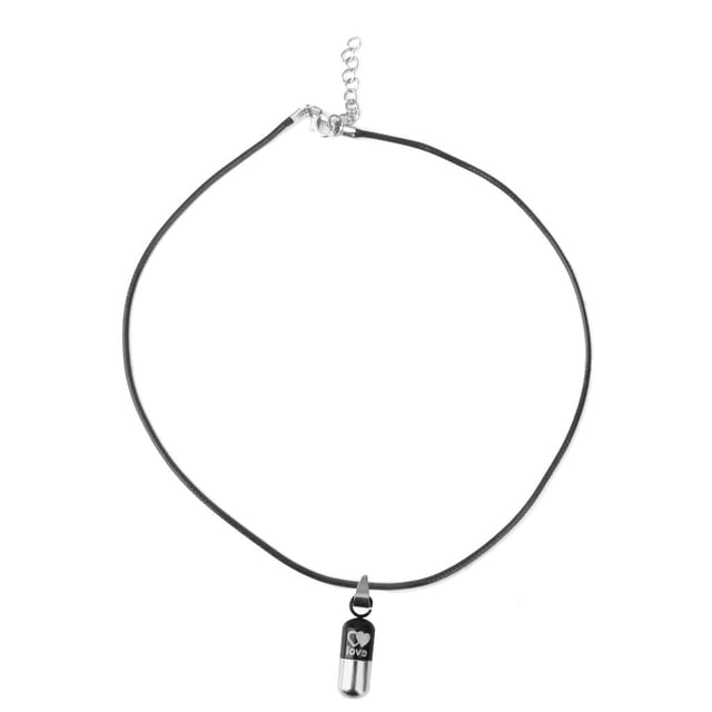 Acero inoxidable Colgante Collar Cadena Ash Urn Jewelry Salvador Píldora Cápsula colgante