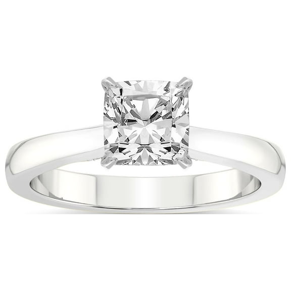2 Carat IGI Certified Cushion Shape Lab Grown Diamond Engagement Ring | 14K White Gold |Elsa Hidden Accents Solitaire Lab Diamond Ring | FG-VS1-VS2 Quality Friendly Diamonds